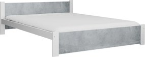 Ágy IKAROS 180 x 200 cm, beton/fehér Matrac: Matrac nélkül, Ágyrács: Ágyrács nélkül