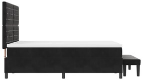 Box Spring Ágy Matraccal és Pad Fekete 140x190 cm Bársonyos