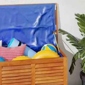 vidaXL tömör akácfa kerti tárolóláda zsaluval 113 x 50 x 56 cm