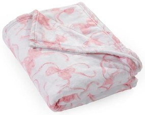 Fehér-rózsaszín mikroplüss takaró 200x240 cm Bow – Catherine Lansfield