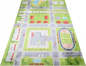 Gyerek Szőnyeg Színes 140x200 Város Utca Autók
