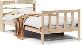 vidaXL tömör fenyőfa ágy matrac nélkül 75 x 190 cm