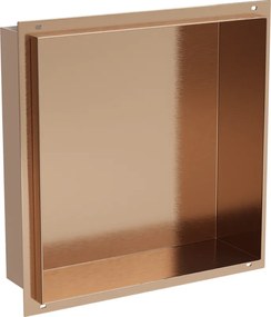 Mexen X-Wall-NR perem nélküli beépíthető polc 30 x 30 cm, kefe hatású réz - 19C1303010