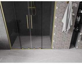 Mexen Velar Duo, tolózuhanyajtó nyitáshoz 160 cm, 8mm szürke üveg, arany matt, 871-160-000-42-55