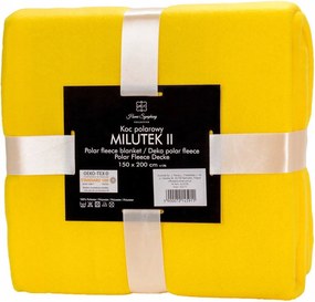 Polár takaró Milutek Sárga Pléd Kapa 150x200 cm Egyszínű