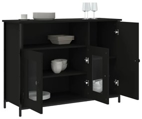 fekete szerelt fa tálalószekrény 100 x 35 x 75 cm