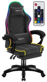 Gamer szék Space RGB lábtartóval fekete