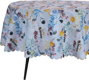 Abrosz Foltálló Ovális 100X180 CM Fehér Virágos Rét Ovális Meadow Virágok