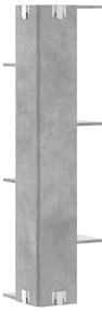 betonszürke szerelt fa fali sarokpolc 36,5 x 36,5 x 140 cm