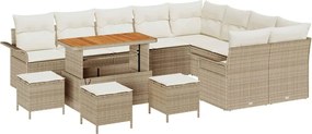 vidaXL Kerti Kanapé Szett párnával tárolóval 13 pcs Beige és krém