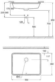 GROHE 3948000H - Mosdókagyló CUBE CERAMIC 492 × 370 mm kerámia/fehér