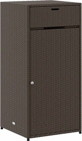 vidaXL barna polyrattan kerti tárolószekrény 55 x 55 x 111 cm