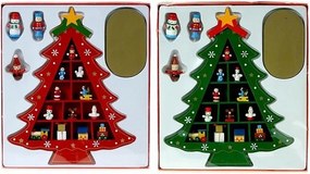 Dekoratív karácsonyfa fa díszekkel