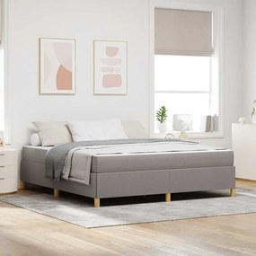 Boxrugós ágy matracmal Taupe és fehér 180 x 200 cm szövet