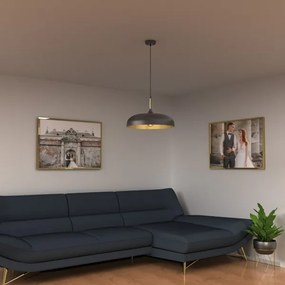 Brilagi - Csillár zsinóron ABRAHAM 1xE27/60W/230V átm. 45 cm fekete