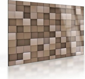 Kép - bézs kocka (üvegen) (70x50 cm)