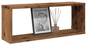 4 db antik fa színű szerelt fa fali kockapolc 60 x 15 x 23 cm