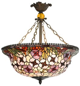 Tiffany mennyezeti lámpa színes virágos Ø 53*60 CM
