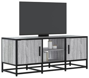 szürke sonoma színű szerelt fa és fém TV-szekrény 100x35x41 cm