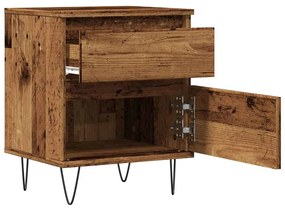 Antik fa színű szerelt fa éjjeliszekrény 40 x 35 x 50 cm