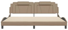 cappuccino színű ágykeret Viana LED-ekkel matrac nélkül 200 x 200 cm