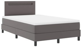 Boxspring Ágy Matraccal – Szürke Kis Dupla Műbőr
