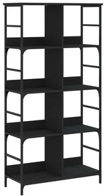 fekete szerelt fa könyvespolc 78,5 x 33 x 153 cm