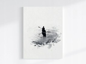 Vászonkép Canvas Grafika Ázsia Japán Sumi-e Víz Csónak 75x100