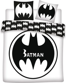 Batman White dupla, kétszemélyes ágyneműhuzat 240×220cm, 65x65 cm