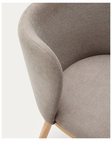 Világosbarna kárpitozott étkezőfotel Ciselia – Kave Home