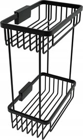 Nimco Kibo fekete drótpolc, nem csak zuhanyzóba, kétszintes Ki-14017D-90