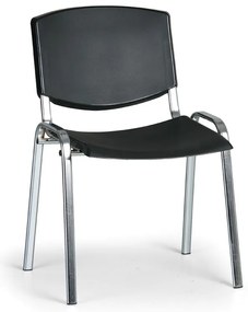 Design konferencia szék - króm lábak, fekete