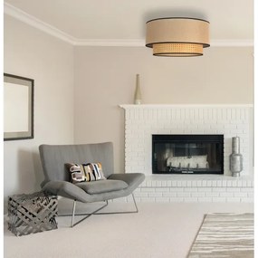 Duolla - Mennyezeti lámpa BOHO 1xE27/15W/230V átm. 45 cm bézs/rattan