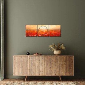Kép - Mező pipacsok (órával) (90x30 cm)