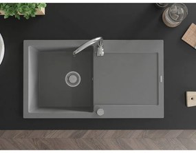 Mexen Leo - gránit mosogató 90x50cm, 1 kamrás, szürke, 6501901010-71