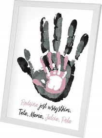 Poszter "a család minden" 4 személyes, fehér keretben