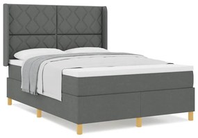 Box Spring ágy matracmal Sötétszürke 160 x 200 cm szövet