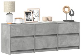 betonszürke szerelt fa TV-szekrény LED-ekkel 140 x 34 x 50 cm