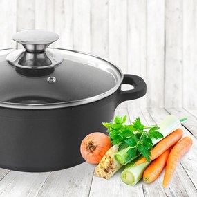 Grande tapadásmentes, alumínium edény üvegfedővel, ⌀ 24 cm - Orion