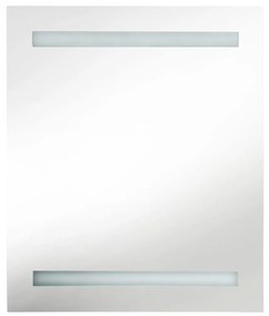fényes fehér LED-es tükrös fürdőszobaszekrény 50 x 14 x 60 cm