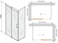 Mexen Omega 3 falas zuhanykabin 160x90 cm, 8mm átlátszó üveg - króm profil, 825-160-090-01-00-3S