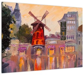 Kép - Moulin rouge, Párizs, Franciaország (üvegen) (70x50 cm)