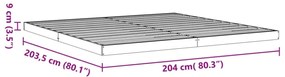 viaszbarna tömör fenyőfa ágykeret 200 x 200 cm