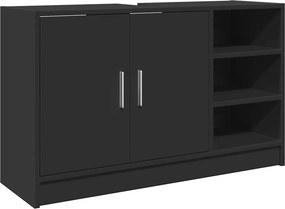 vidaXL fekete szerelt fa mosdószekrény 90 x 29 x 55 cm
