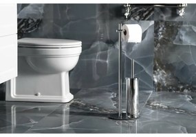 GEDY 143213 Circe állvány WC-papír tartóval ésWC-kefe tartóval, kerek, króm