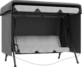 Outsunny Függőágy Takaró Kert Függőágy Takaró Kültéri Függőágy Takaró Cipzárral Vízálló 215x155x150 cm Sötétszürke | Aosom
