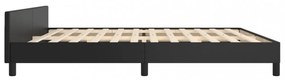 fekete ágykeret fejtámlával matrac nélkül 200x200 cm