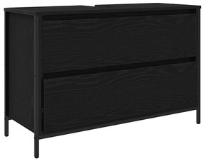 fekete tölgy fürdőszobai mosdószekrény fiókokkal 90x34,5x60 cm