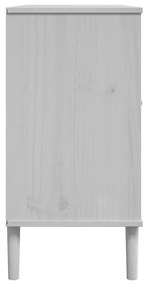 SENJA fehér rattanhatású tálalószekrény 112 x 40 x 80 cm