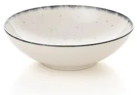 24 darabos étkészlet, fehér/fekete, porcelán